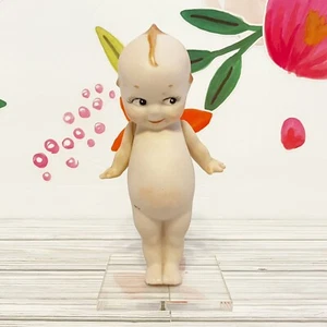 Vintage Kewpie Standing Bisque Unsigned 6" Jointed Arms Antique Wings Stand - Picture 1 of 7