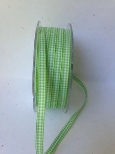 1/4 Inch Solid Checkered Ribbon - May Arts - KBB46 - Lt Green - 10 yards - Picture 1 of 1