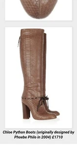 Phoebe Philo Chloe Python High Boots Shoes Heritage Anniv Ed US 6.5 IT 36.5 NIB - Picture 1 of 19