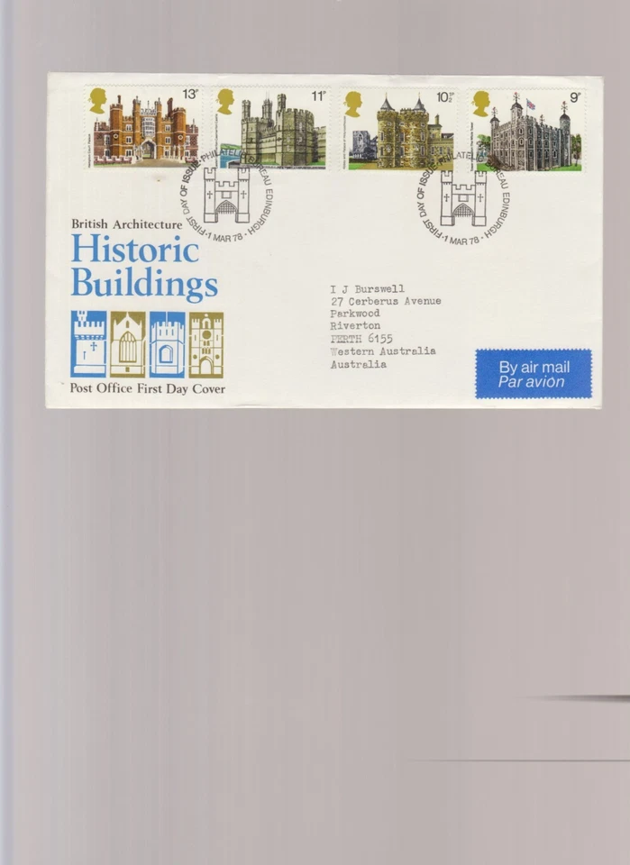British First Day Cover British Architecture Historic Buildings 1978-Edinburgh - Image 1 of 1