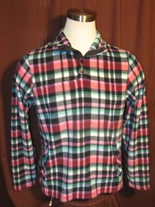 Vera Bradley Camicia in Pile Colorata a Quadri 4 Bottoni, Misto Poliestere, Taglia L, NUOVO - Foto 1 di 5