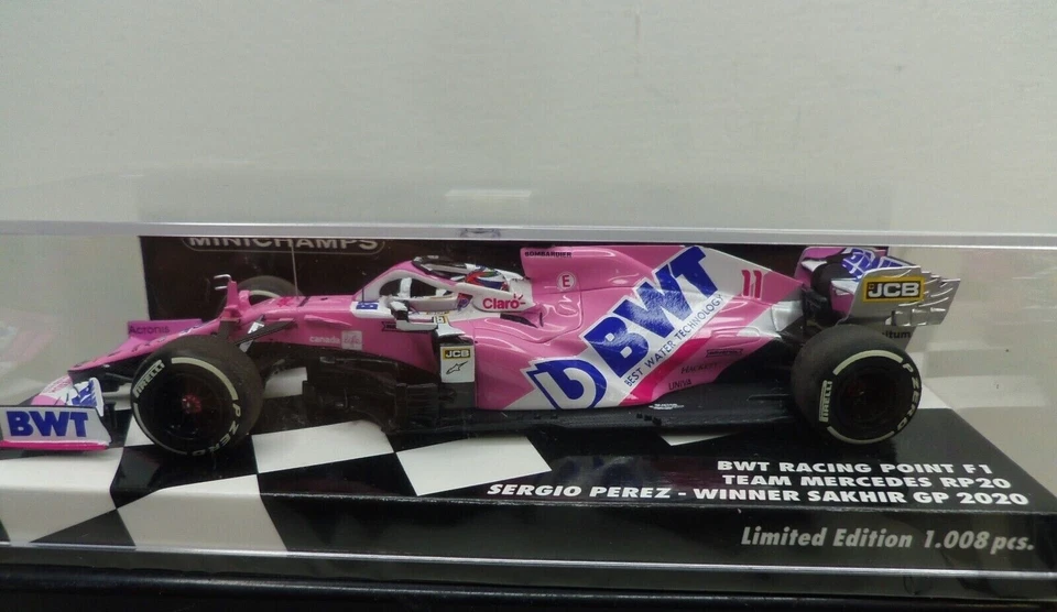 Rare F1 Minichamps 1/43 Winner Racing Point Mercedes GP Sahkir Sergio Perez 2020 - Photo 1/1