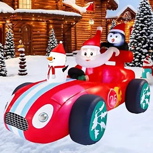 8 Fuß Weihnachten Santa Monster Truck Aufblasbar Outdoor Dekorationen Aufblasbar Sant... - Bild 1 von 7