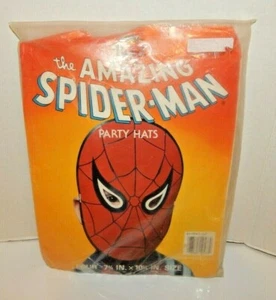 1978 C.A. Reed - Marvel Comics, Amazing Spider-Man Party Hüte/Masken - versiegelt - Bild 1 von 3
