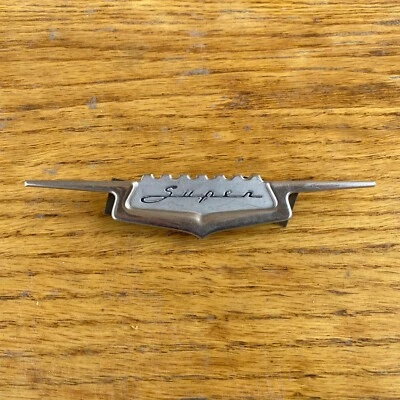 1953 1954 Buick Super Door Panel Emblem Passenger Side Dry Desert Western Chrome - Image 1 of 2