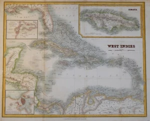 WEST INDIES PUBLISHED BY BLACKIE AND SON, CIRCA 1860. - Picture 1 of 1