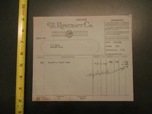 The Roycraft Company 1928 invoice Letterhead 527 - Picture 1 of 1
