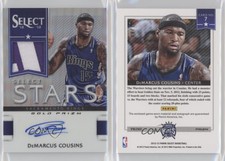 2012-13 Panini Select Stars Jersey Gold Prizm Prime /10 DeMarcus Cousins #7 Auto