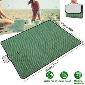 Waterproof Folding Picnic Blanket Mat Rug w/ Strap for Camping Hiking Travelling - Picture 1 of 30