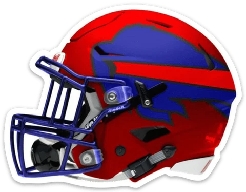 Buffalo Bills Red Football Helmet with Buffalo on Side Die-cut MAGNET Cover