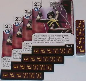 4 x KATANNA: BLADE RUNNER 23 Green Arrow und The Flash Dice Masters - Bild 1 von 1