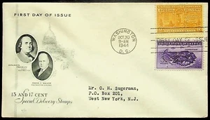 1944 Special Delivery FDC Artcraft 17¢ Stamp Franklin Walker Corregidor DC - Picture 1 of 2