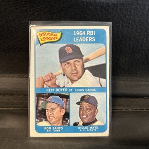 1965 Topps - League Leaders #6 Ron Santo, Willie Mays, Ken Boyer 🔥🔥🔥🔥