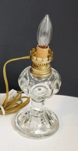 Vintage Electrified Kerosene Lamp Night Light Clear Glass Corded 7.25" - Picture 1 of 7