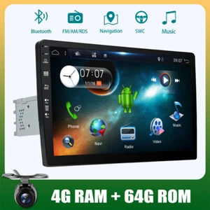 10.1" 1DIN Android 10 Car Stereo Radio GPS Head Unit 64GB AUX HDMI CarPlay 8Core - Picture 1 of 12