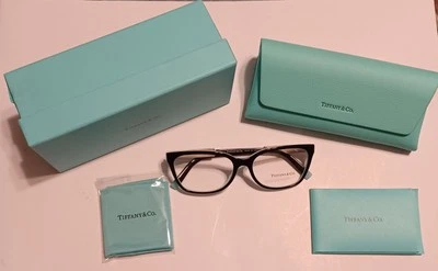 Tiffany & Co. TF2199-B/8055 54/16/140 Rx negro/azul Tiffany con detalles de cristal Foto 1 de 4