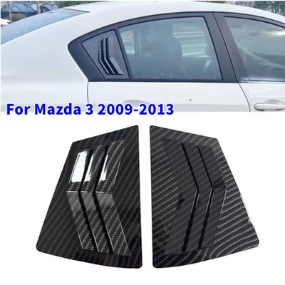 Cubierta de persiana de ventana de ventilación lateral trasera con aspecto de carbono para Mazda 3 2009-2013 Foto 1 de 4