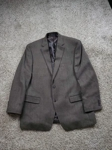 Lauren Ralph Lauren Suit Jacket 43 Reg Men Brown Wool Tweed 2 Button Blazer - Picture 1 of 14