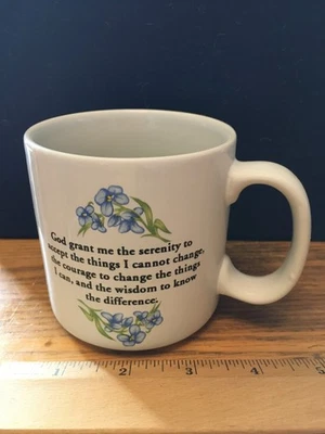 Taza de café de cerámica de oración serenidad floral coraje sabiduría inspiradora nueva con caja Foto 1 de 4
