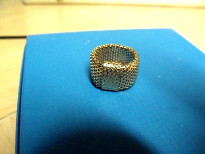 BELLEZZA OT TURKEY FANCY 14K GOLD PLATE MESH 12 MM SZ. 8 RING - Image 1 of 4