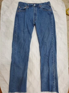 Vintage 90 Levis 501 Denim Jeans Button Fly Size 35x36 Marked (33x33) USA Made - Picture 1 of 20