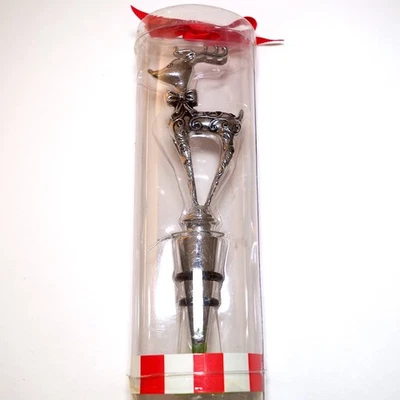 Tapón de botella de vino de reno Mud Pie nuevo en caja Foto 1 de 2