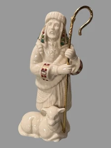 Vintage Lenox China Christmas Jewels Collection Figural Shepherd w Staff - Picture 1 of 6