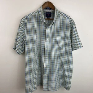 Saddlebred Easy Care Shirt Mens XL Multicolor Plaid Short Sleeve Button Down * - Picture 1 of 13