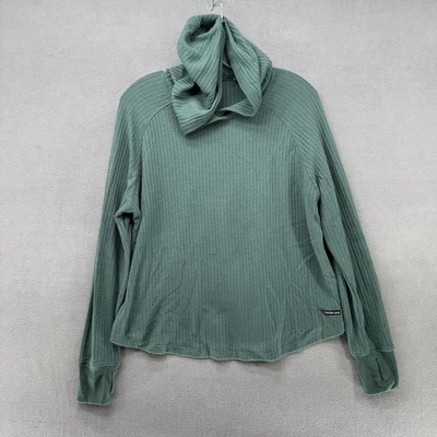 Suéter para mujer Calvin Klein XL verde tejido gofre manga raglán con capucha agujero para el pulgar Foto 1 de 4