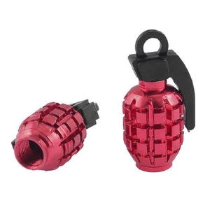 Grenade Aluminum Tire Valve Caps Bike Universal Car Motorcycle One pair H VS01 - Picture 1 of 11