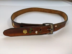 Cinturón de cuero vintage para mujer talla 26 (XS) - LEER - Imagen 1 de 15