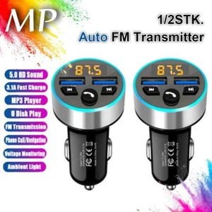 Auto FM Transmitter Kfz Bluetooth Radio Adapter mit Dual USB Ladegerät für Handy - Bild 1 von 11