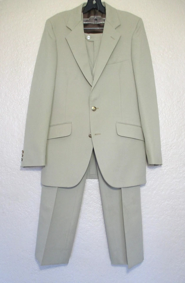 De Colección Años 70 Hardy Ames 3 Piezas Traje Chaqueta Pantalones Chaleco Para Hombres 40L Tostado Poli Foto 1 de 4