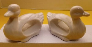 VTG White Porcelain Duck Napkin Rings  Holders table setting Made in Japan 2pc - Picture 1 of 8