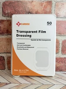 Transparent Film Dressing,4" x 4.75" Pack of 49 Waterproof Wound Bandage Adhe - Picture 1 of 6
