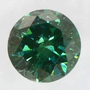 Round Shape Diamond Fancy Green Loose 0.31 Carat Enhanced SI2 IGI Certificate - Picture 1 of 6