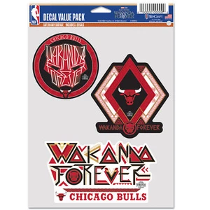 WinCraft Chicago Bulls Three-Pack Black Panther 2 Fan Decal Set - Picture 1 of 1