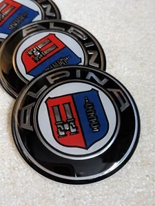 4pcs 65 mm Epoxy Resin Alpina Wheel Center Caps Decals Emblem Badge Logo Sticker - Picture 1 of 3