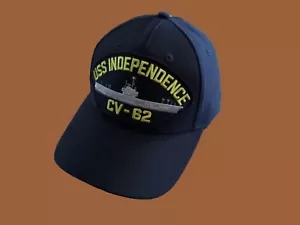 USS INDEPENDENCE CV-62 NAVY SHIP HAT U.S MILITARY OFFICIAL BALL CAP U.S.A MADE - Picture 1 of 9