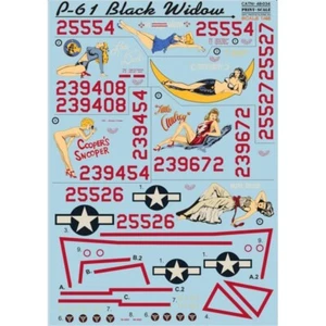 Print Scale 48-034 Decal airplane 1:48 P-61 Black Widow Part 1 Waterslide decals - Picture 1 of 24