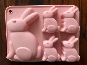 EASTER BUNNY SILICONE FONDANT CHOCOLATE CANDY SOAP MOLD - Picture 1 of 3