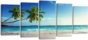 5 Piece Large Modern Contemporary Ocean Sea Beach Giclee Canvas Prints Artwor... - Picture 1 of 1