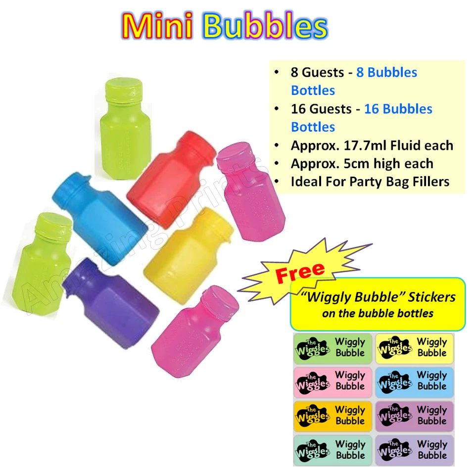 Party Bubbles The Wiggles Birthday Theme Loot Bag Favor Filler Emma Kids Supply - image 1 of 1