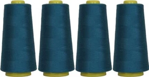 4 BIG CONES DARK TURQUOISE SERGER SEWING THREAD 2750 YD TEX 27 40S/2 - THREADART - Picture 1 of 16