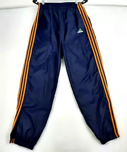 VTG Adidas Men's Track Windbreaker Pants Size S Ins 29 Blue Orange Stripe Nylon - Picture 1 of 18