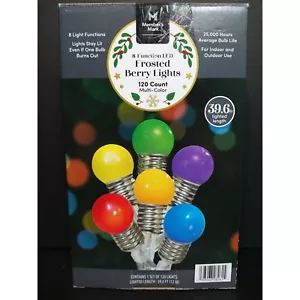 Members Mark 8 Function LED Frosted Berry Lights 120 Count Multi Colored - Picture 1 of 3