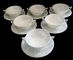 Rare Set 6 x Minton The Debutante twin-handled soup coupes & Saucers PLEASE READ - Picture 1 of 6