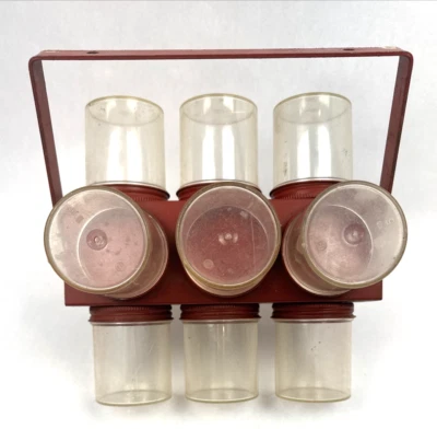 Vintage Metal Rotating Hobby Organizer Rack Craft Jar Industry Hardware Storage - Image 1 of 4