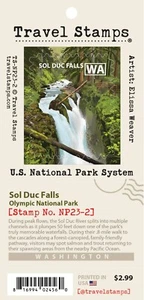 Estampillas de viaje Sol Duc Falls Olympic National Park Washington sello No. NP23-2 - Imagen 1 de 2