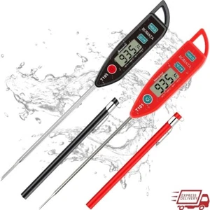 Waterproof IPX7 Instant Read Meat Thermometer Long Probe Kitchen Cooking 2 Pack - Picture 1 of 8